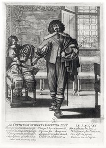 Courtisan suivant le dernier édit royal en 1633 et son laquais - Abraham Bosse